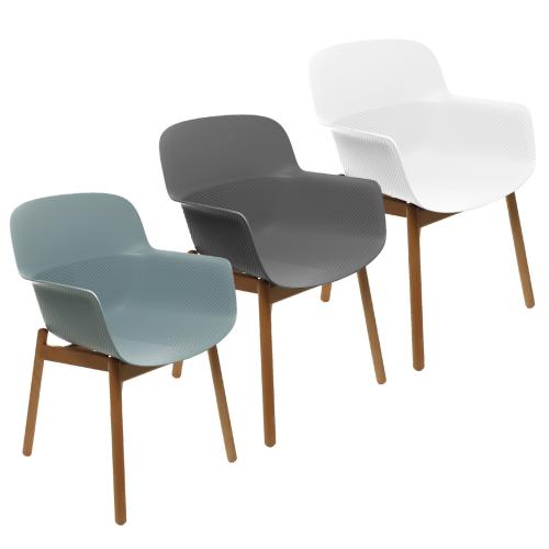 TEQLER | Besucherstuhl mit Armlehne eisblau (T145818)