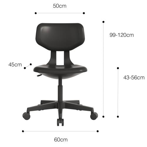 TEQLER | Laborrollhocker MILAN schwarz (T170712)