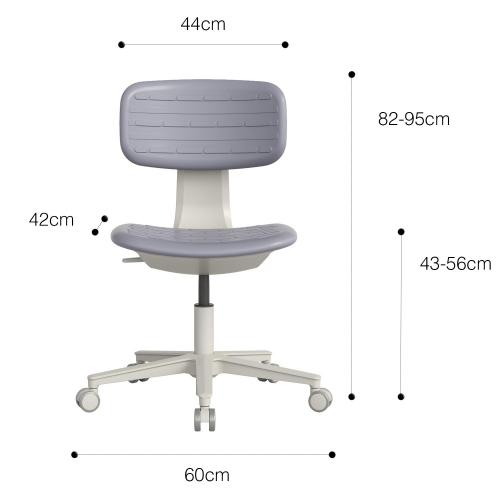 TEQLER | Laborstuhl NAPLES ohne Armlehne grau (T170720)