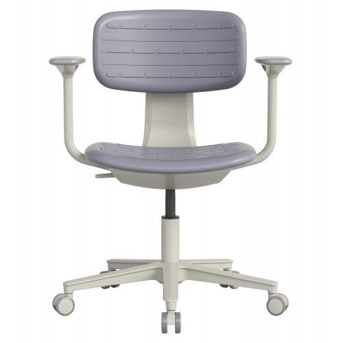 TEQLER | Laborstuhl NAPLES mit Armlehne grau (T170721)