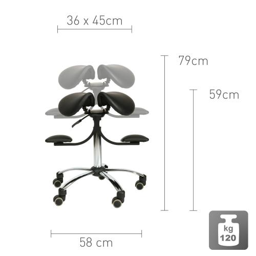 TEQLER | Sattelstuhl ErgoWork schwarz (T170741)
