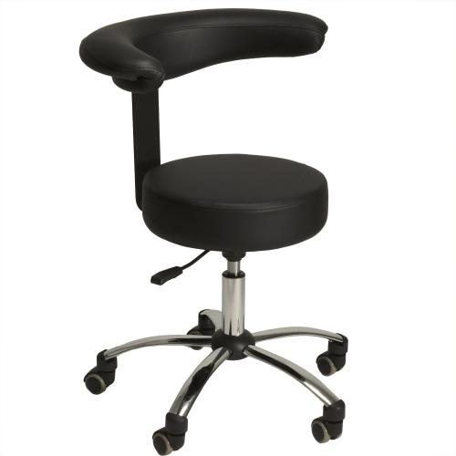 TEQLER | Multifunktions-Rollhocker mit Rückenlehne schwarz (T170743)