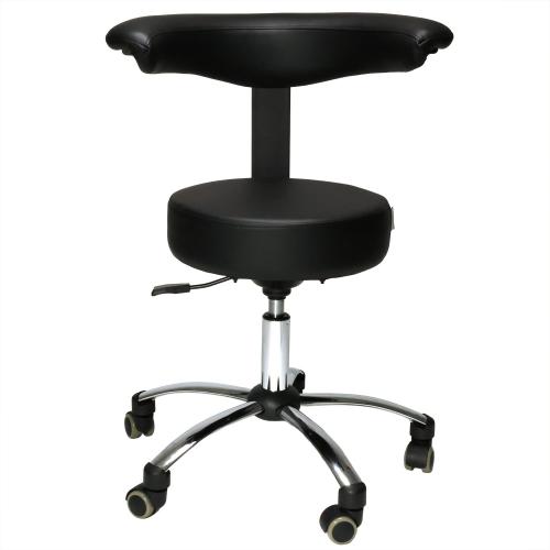 TEQLER | Multifunktions-Rollhocker mit Rückenlehne schwarz (T170743)