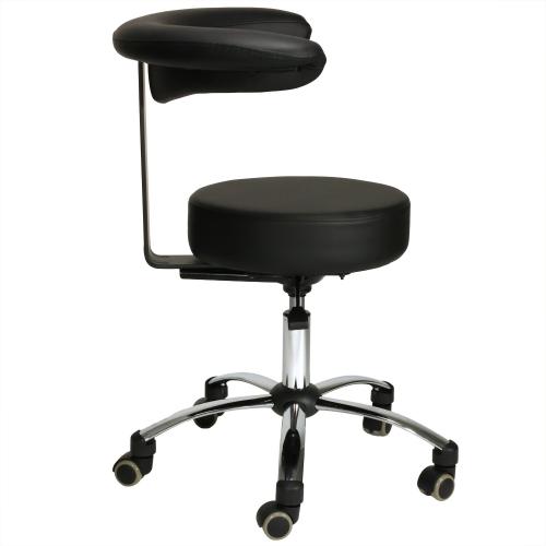 TEQLER | Multifunktions-Rollhocker mit Rückenlehne schwarz (T170743)