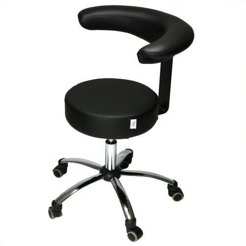 TEQLER | Multifunktions-Rollhocker mit Rückenlehne schwarz (T170743)