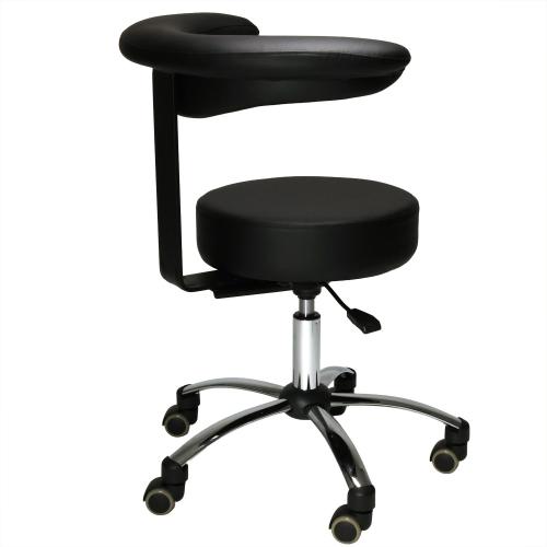 TEQLER | Multifunktions-Rollhocker mit Rückenlehne schwarz (T170743)