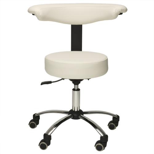 TEQLER | Multifunktions-Rollhocker mit Rückenlehne weiß (T170744)