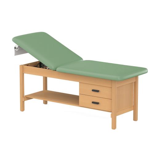 TEQLER | Holz-Untersuchungsliege mit Unterschrank lindgrün (T170755)