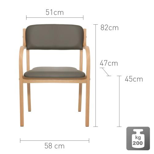 TEQLER | Besucherstuhl Comfort+ anthrazit (T170915)
