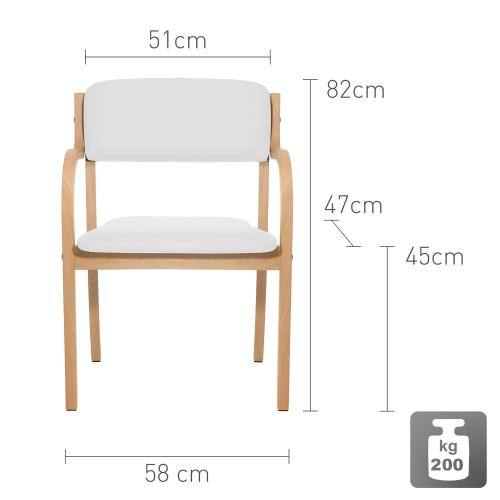 TEQLER | Besucherstuhl Comfort+ weiß (T170916)