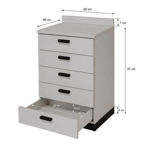 TEQLER | Schubladenschrank GREVE grau / schwarz (T1711890)