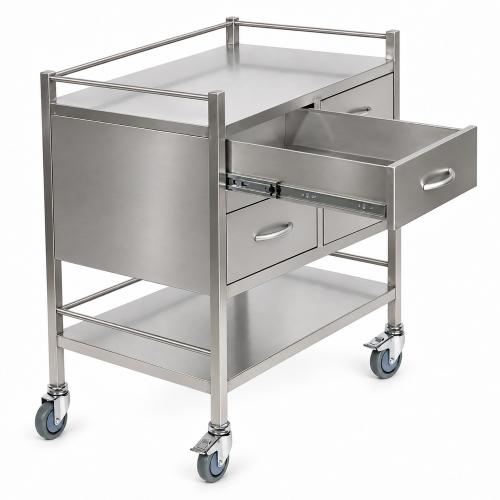 TEQLER | mobiler Edelstahl Vielzweckwagen (T171811)