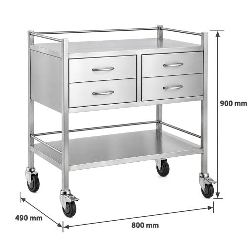TEQLER | mobiler Edelstahl Vielzweckwagen (T171811)