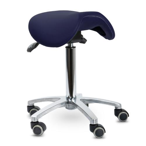 TEQLER Drehhocker kippbarer Sattelsitz 53cm - 73cm (blau)