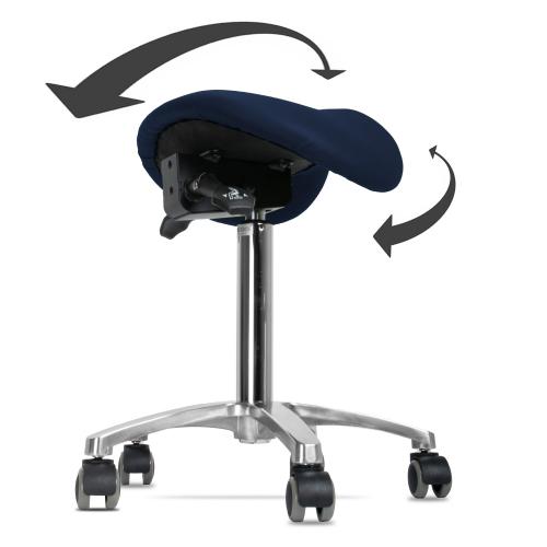 TEQLER Interior Drehhocker Sattelsitz blau (T140523blau)