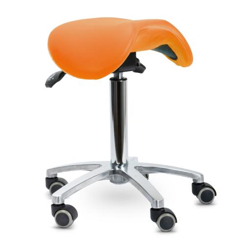 TEQLER Drehhocker kippbarer Sattelsitz 53cm - 73cm (orange)