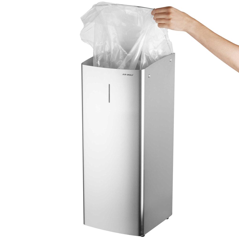 AIR-WOLF | Abfallbehälter Serie Alpha Edelstahl mattschwarz 50 Liter (60-175)