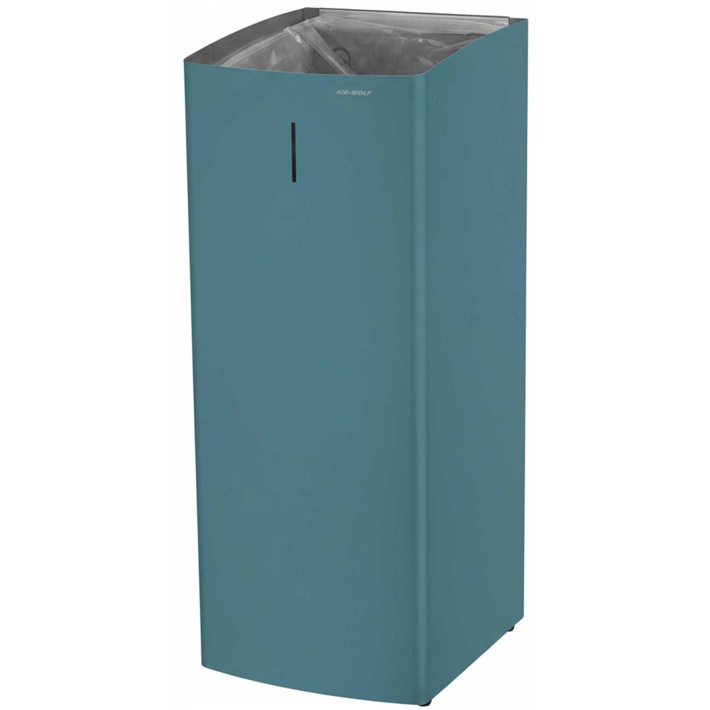 AIR-WOLF | Abfallbehälter Alpha Edelstahl blau-grün 80 Liter (60-371)