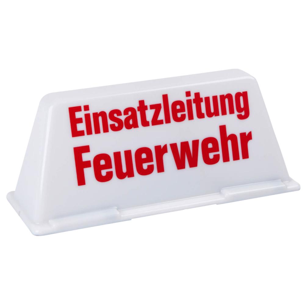 TEMPLIN | Dachschild Einsatzleitung Feuerwehr unbeleuchtet (weiß / rot)