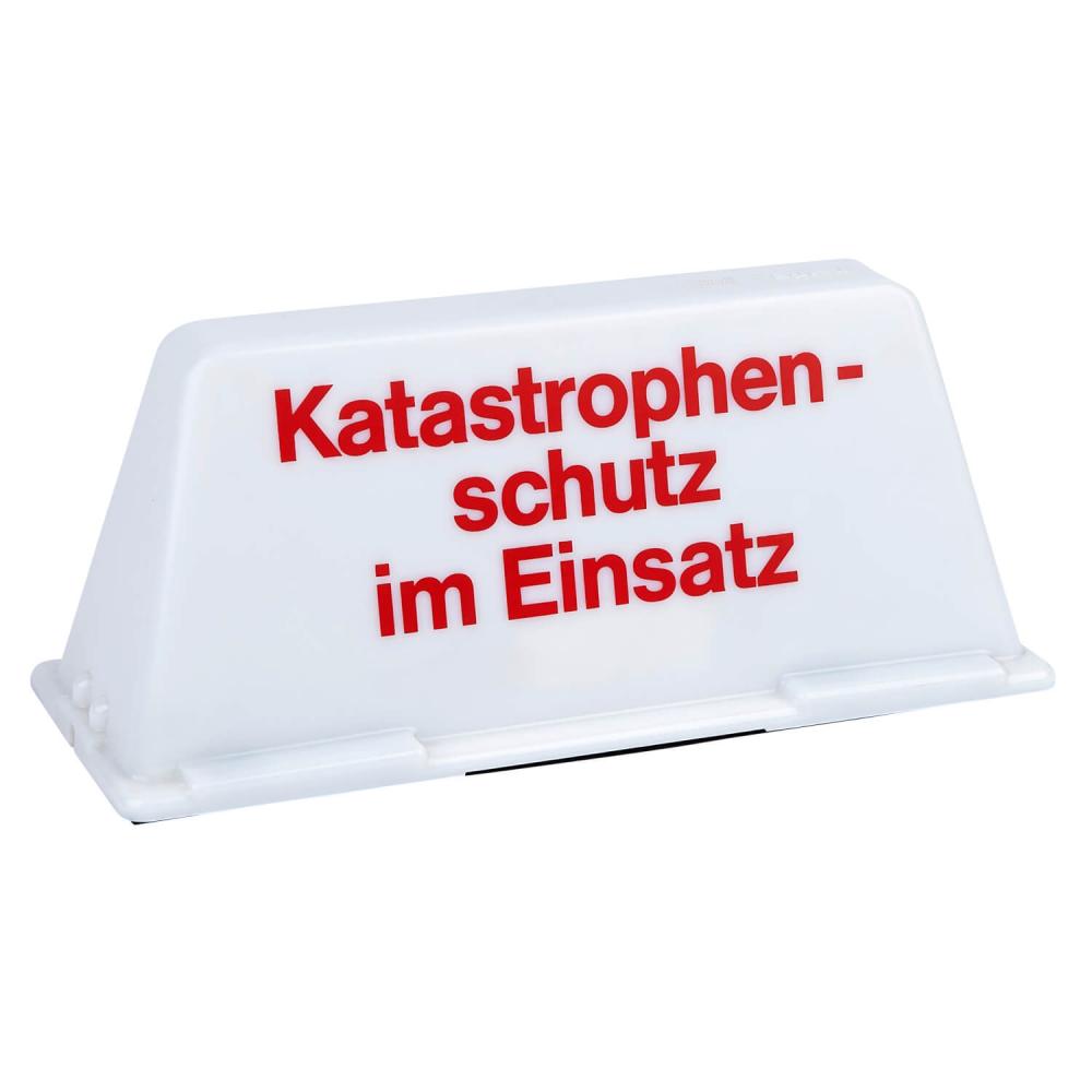 Dachschild Katastrophgenschutz im Einsatz unbeleuchtet (weiss / rot)