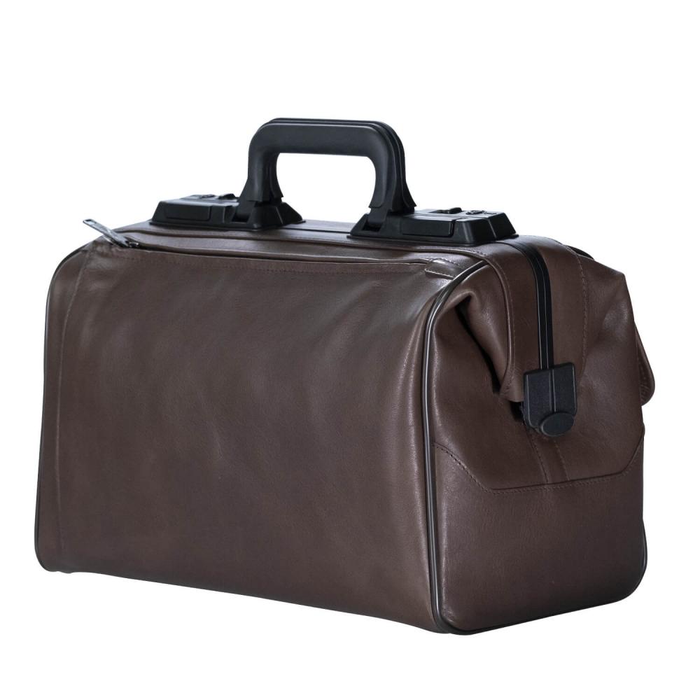 DÜRASOL | Arzttasche RUSTICANA Cross 2 Vortaschen Feinrindleder dunkelbraun (8041)