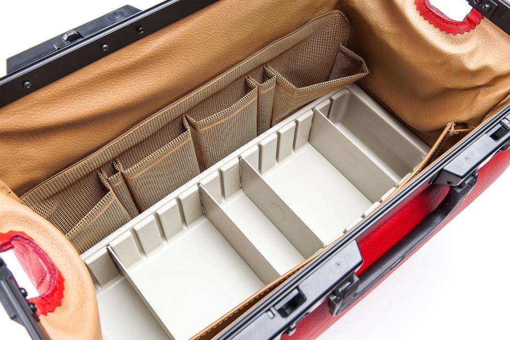 DÜRASOL | Arzttasche RUSTICANA Cross 2 Vortaschen Feinrindleder dunkelbraun (8041)