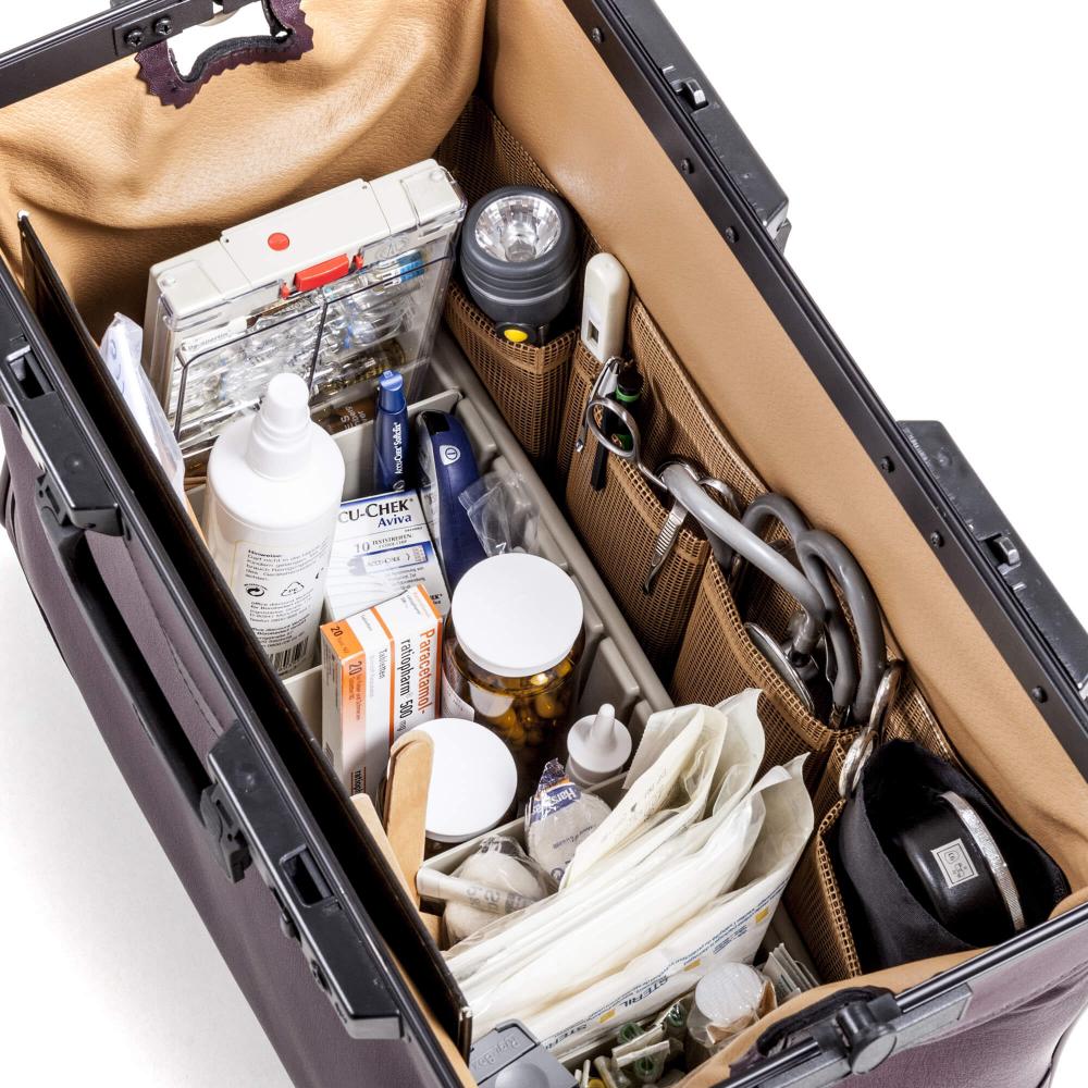 DÜRASOL | Arzttasche RUSTICANA Classic 1 Vortasche Feinrindleder bordeaux (9131)