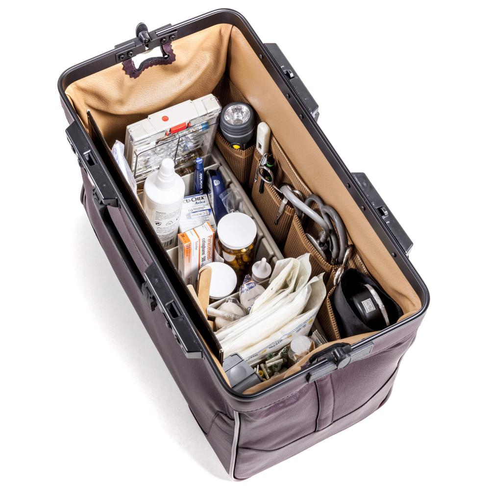 DÜRASOL | Arzttasche RUSTICANA Classic 1 Vortasche Feinrindleder bordeaux (9131)