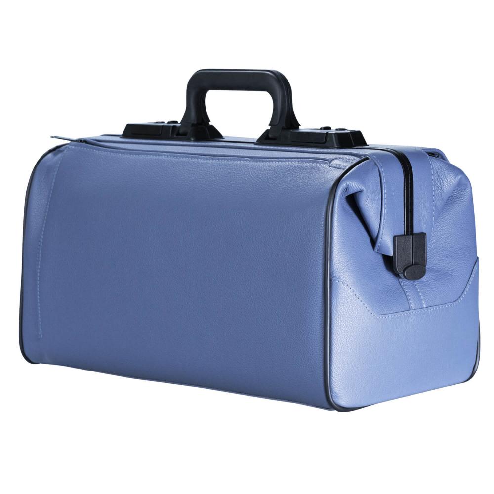 DÜRASOL | Arzttasche RUSTICANA Modern 2 Vortaschen Feinrindleder blaugrau (7014)