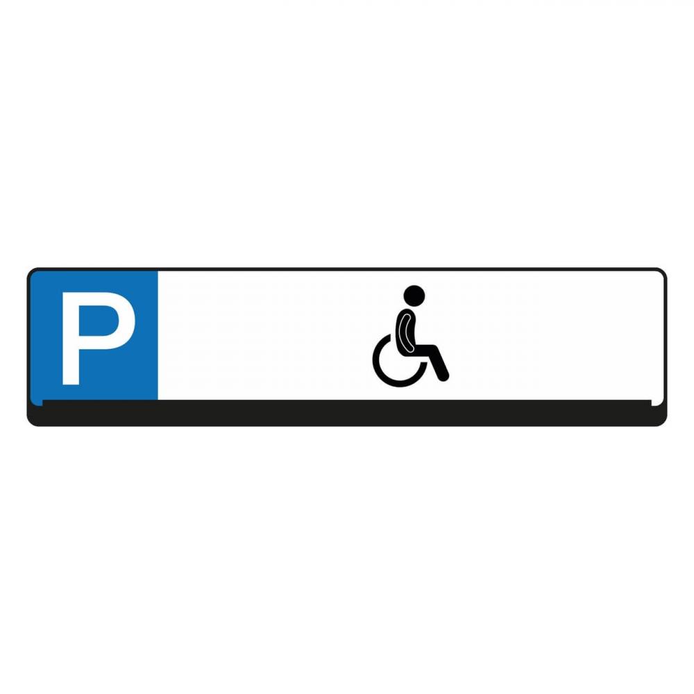 Parkplatz-Reservierungsschild, Parkplatzschild, Hinweisschild, Behindertenparkplatz