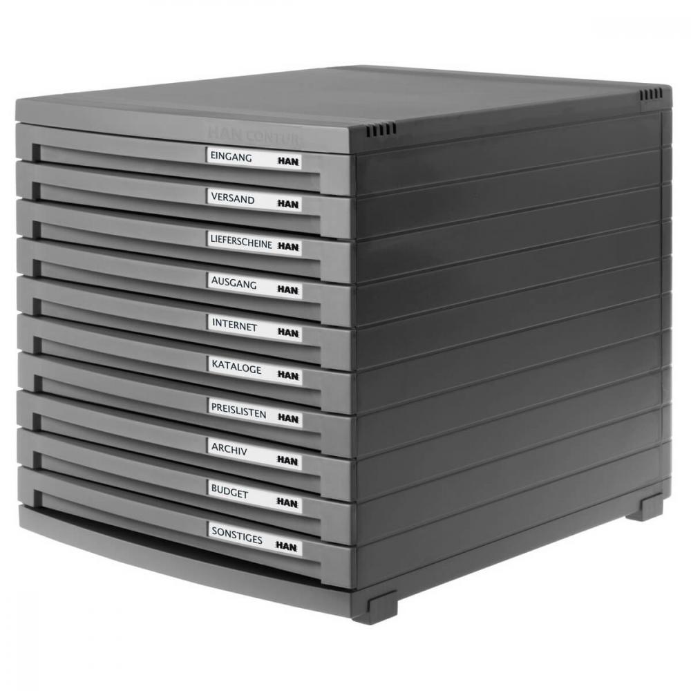 HAN | Schubladenbox CONTUR geschlosssen 10 (dunkelgrau-dunkelgrau)