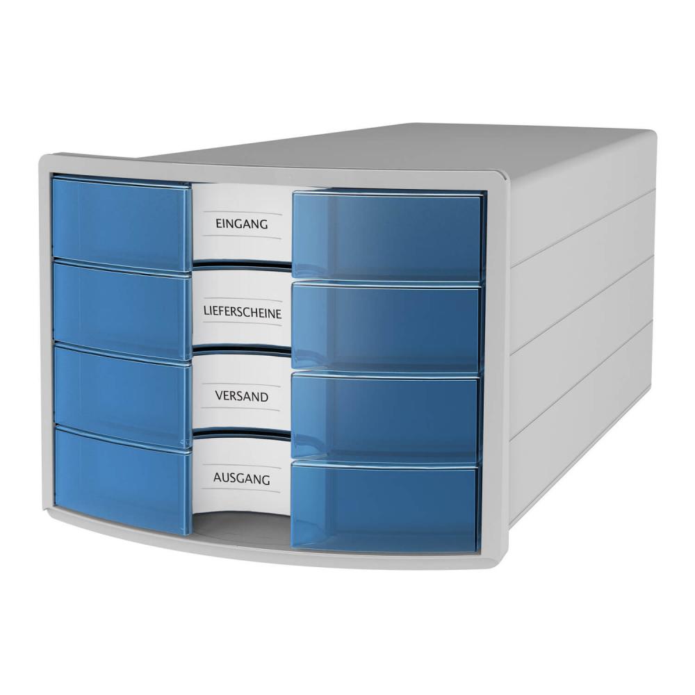 HAN | Schubladenbox IMPULS NEW DESIGN (lichtgrau-transluzent blau)