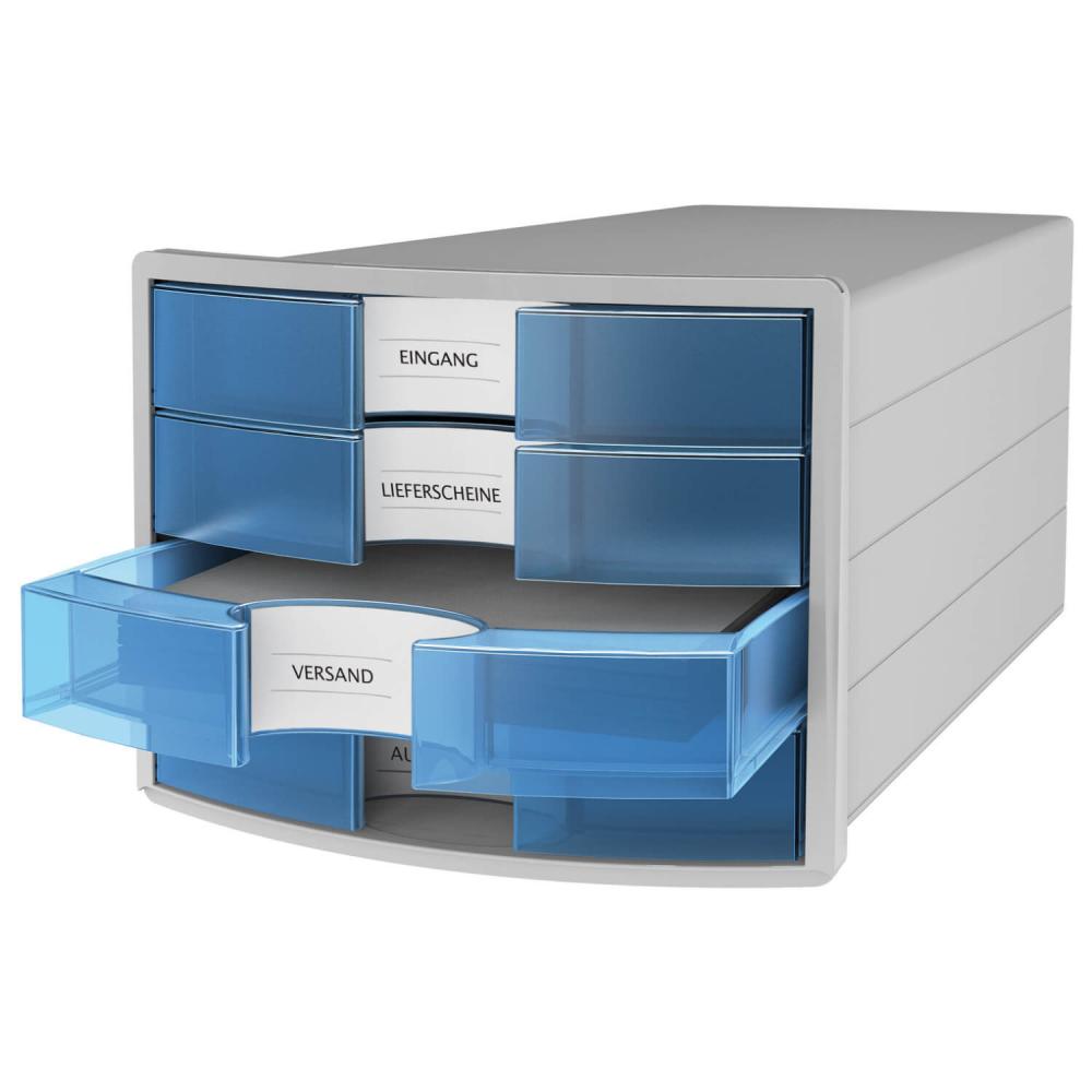 HAN | Schubladenbox IMPULS NEW DESIGN (lichtgrau-transluzent blau)