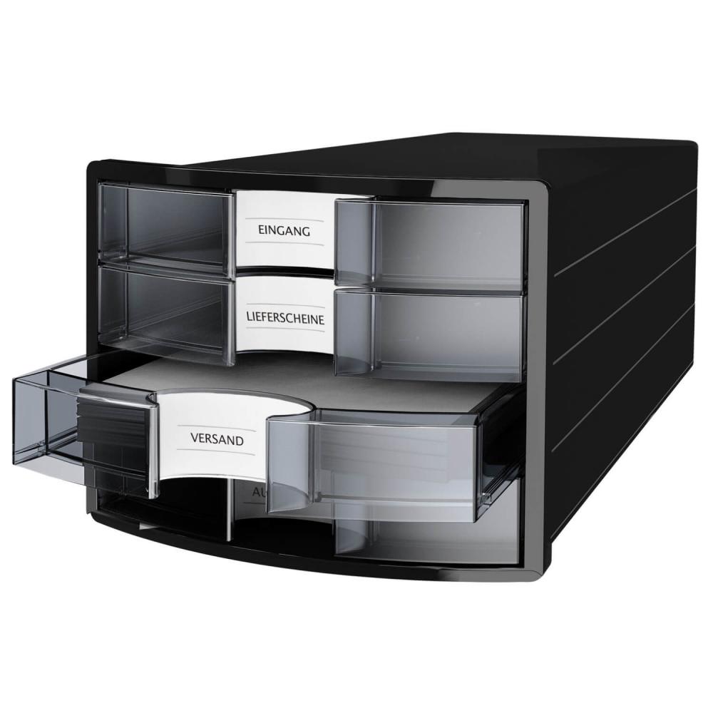 HAN | Schubladenbox IMPULS NEW DESIGN (schwarz-transluzent klar)