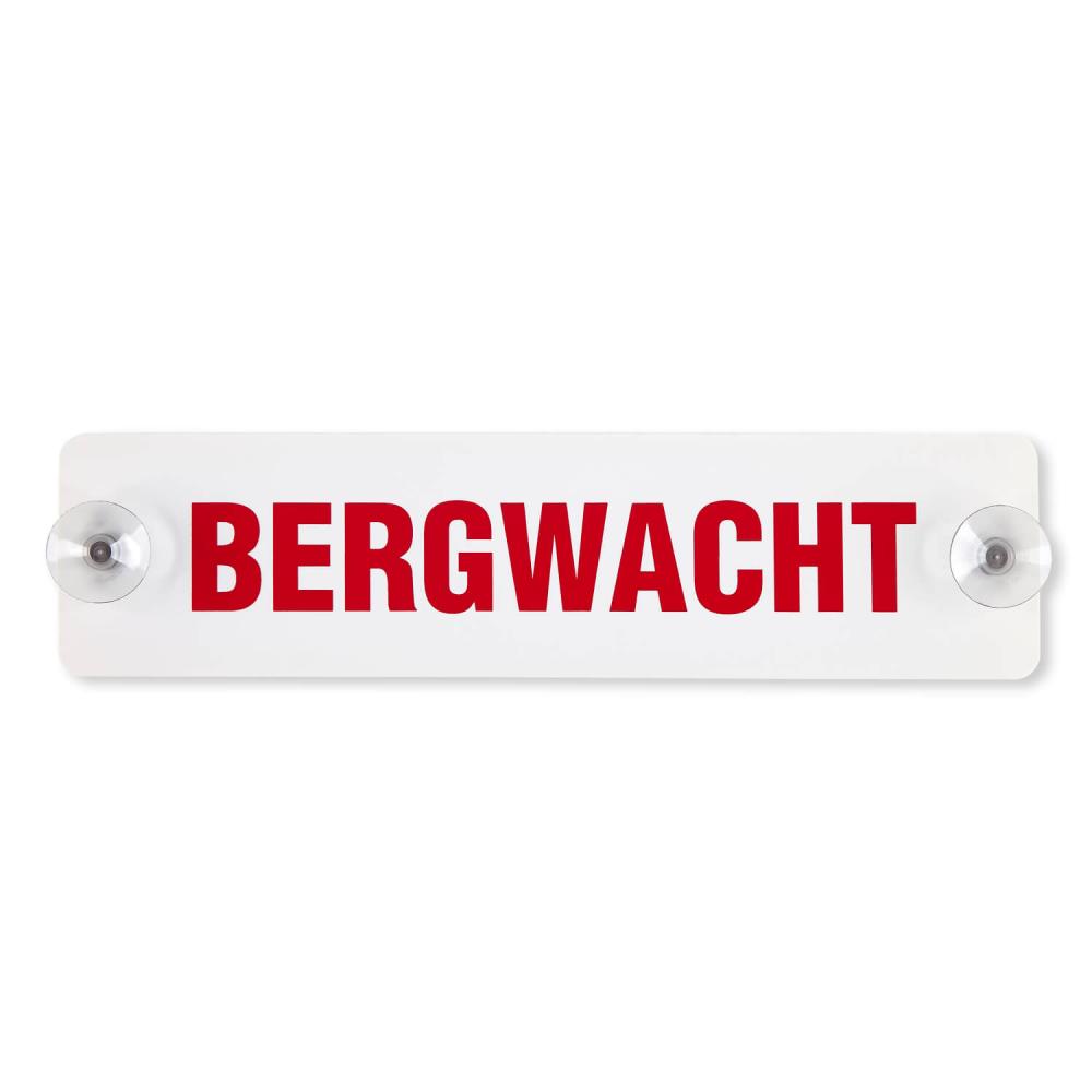 Innenschild mit 2 Saugnäpfen Bergwacht