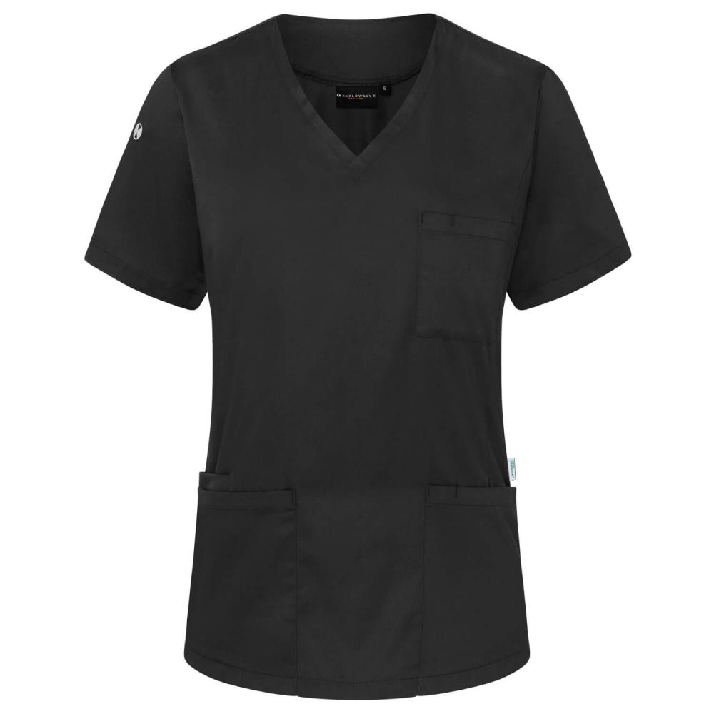 KARLOWSKY Essential | Damen Kurzarm Schlupfkasack (schwarz)