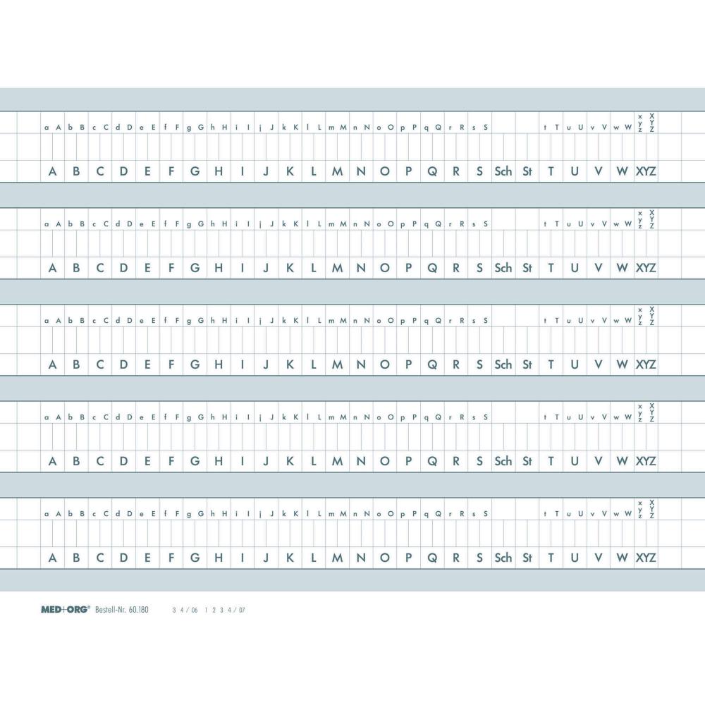 MED+ORG | Alphabetleisten-Aufkleber A5