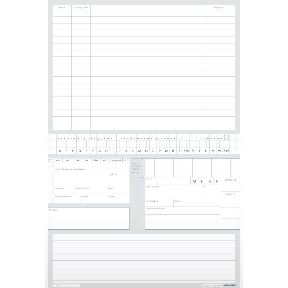 MED+ORG Karteikarte ALPHAsafe A5 Standard (weiß) 20.100