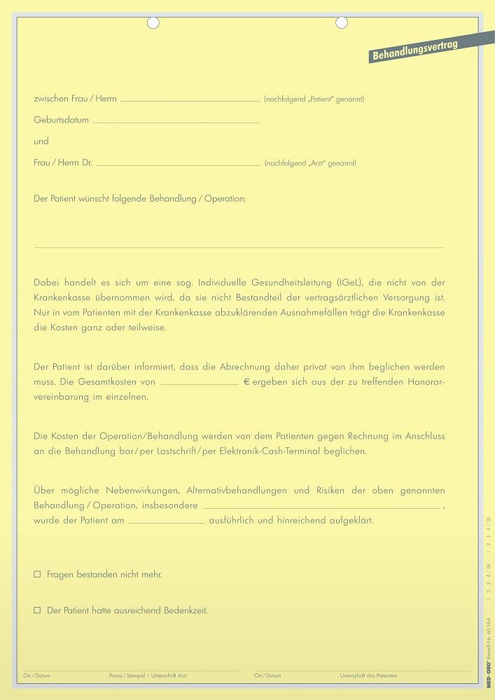 MED+ORG | Behandlungsvetrag (IGeL)