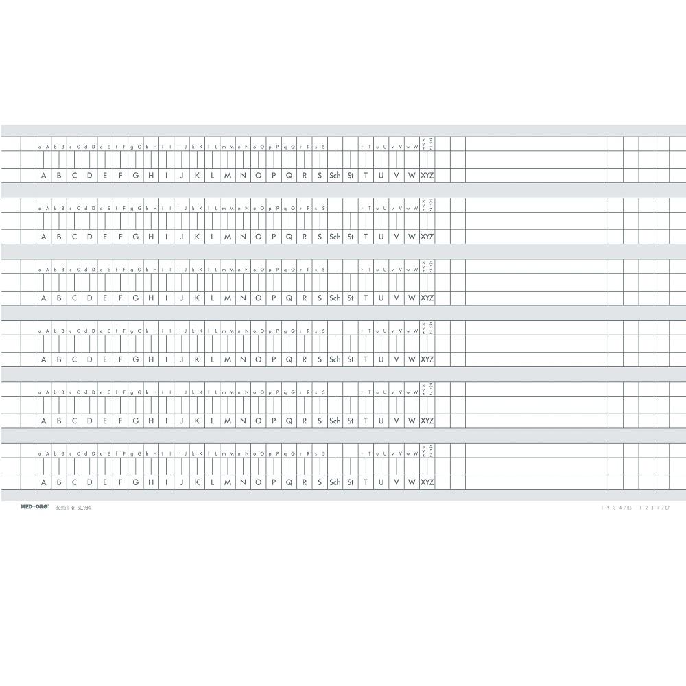 MED+ORG | Alphabetleisten-Aufkleber A4