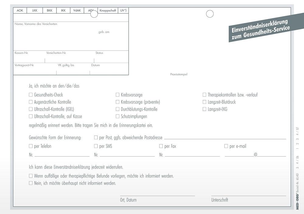 MED+ORG | Einverständniserklärung (Recall)