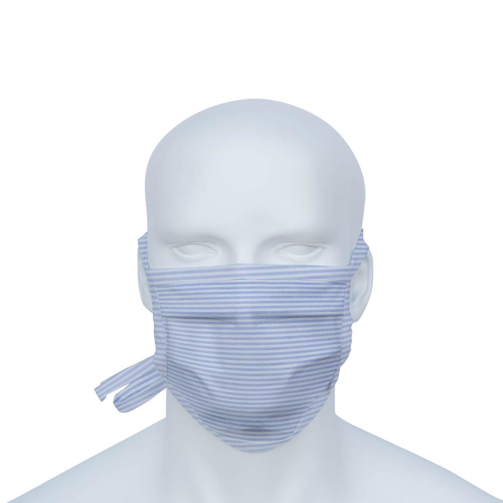 Mund-Nasen-Maske (MNS) hellblau-weiss