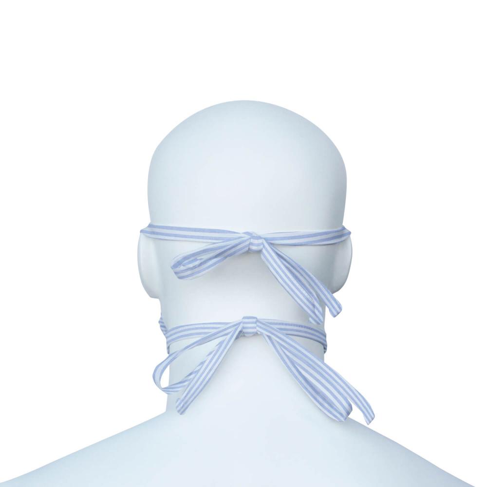 Mund-Nasen-Maske (MNS) hellblau-weiss