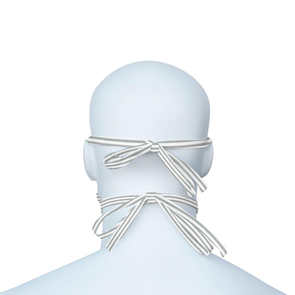 Mund-Nasen-Maske (MNS) hellgrau-weiss