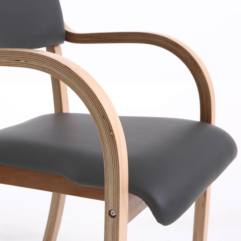 TEQLER Interior Wartezimmerstuhl mit Armlehne anthrazit
