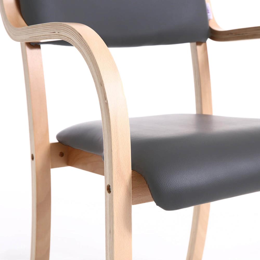 TEQLER Interior Wartezimmerstuhl mit Armlehne anthrazit