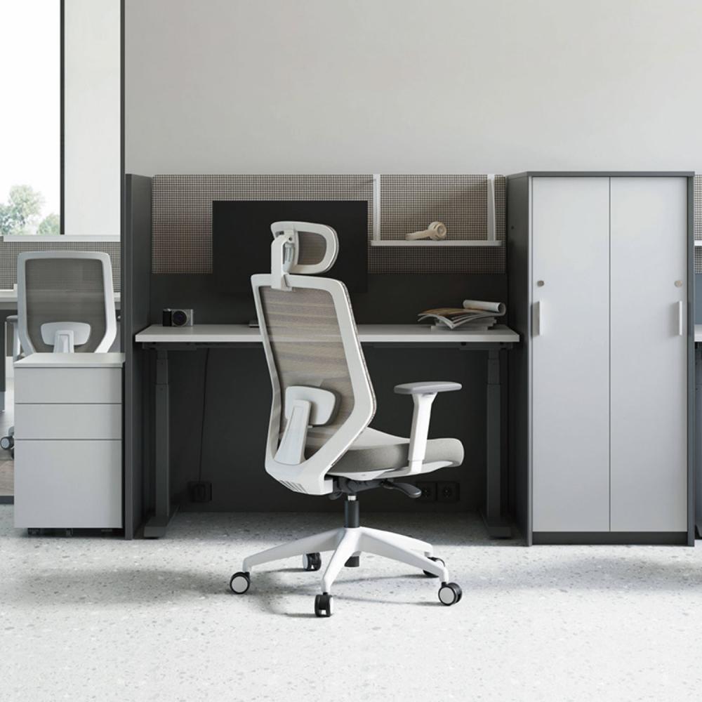TEQLER | Bürostuhl Oslo weiß beige khaki (T171163)