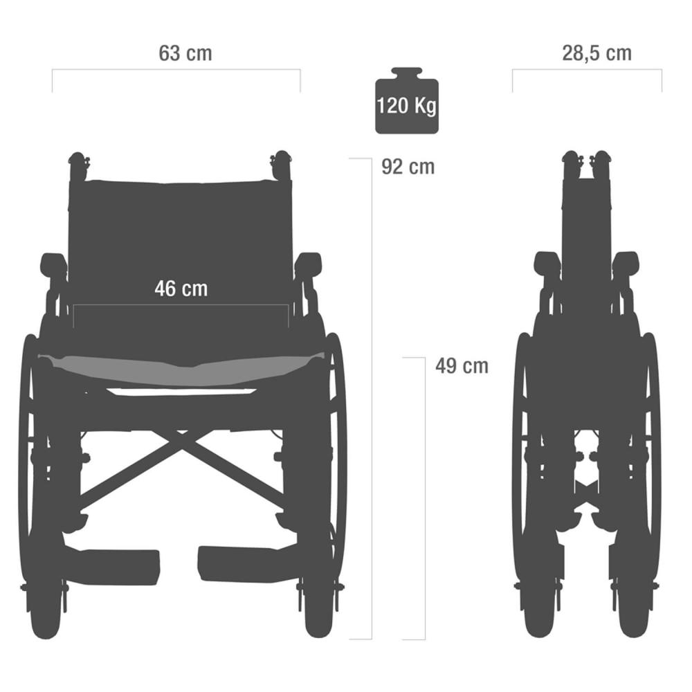 TEQLER | robuster Rollstuhl (faltbar) T129141