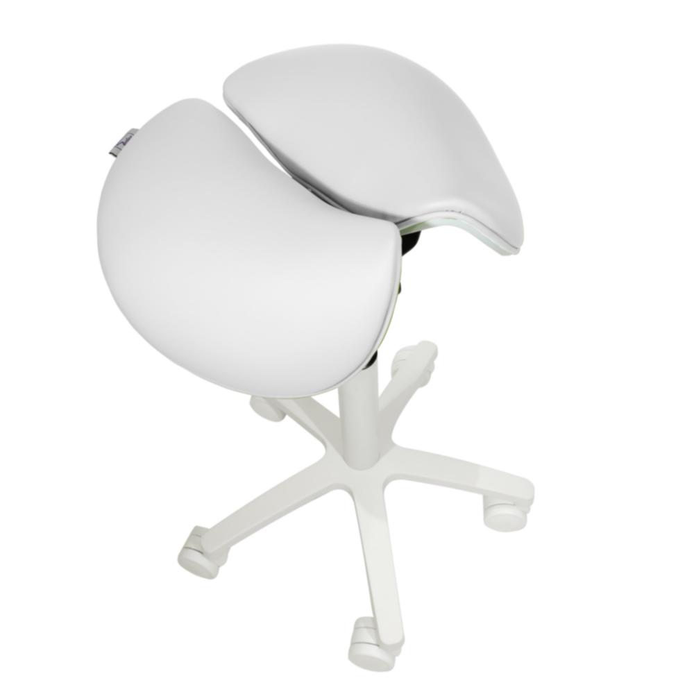 TEQLER | Sattelhocker geteilte Sitzfläche weiß (T145214)