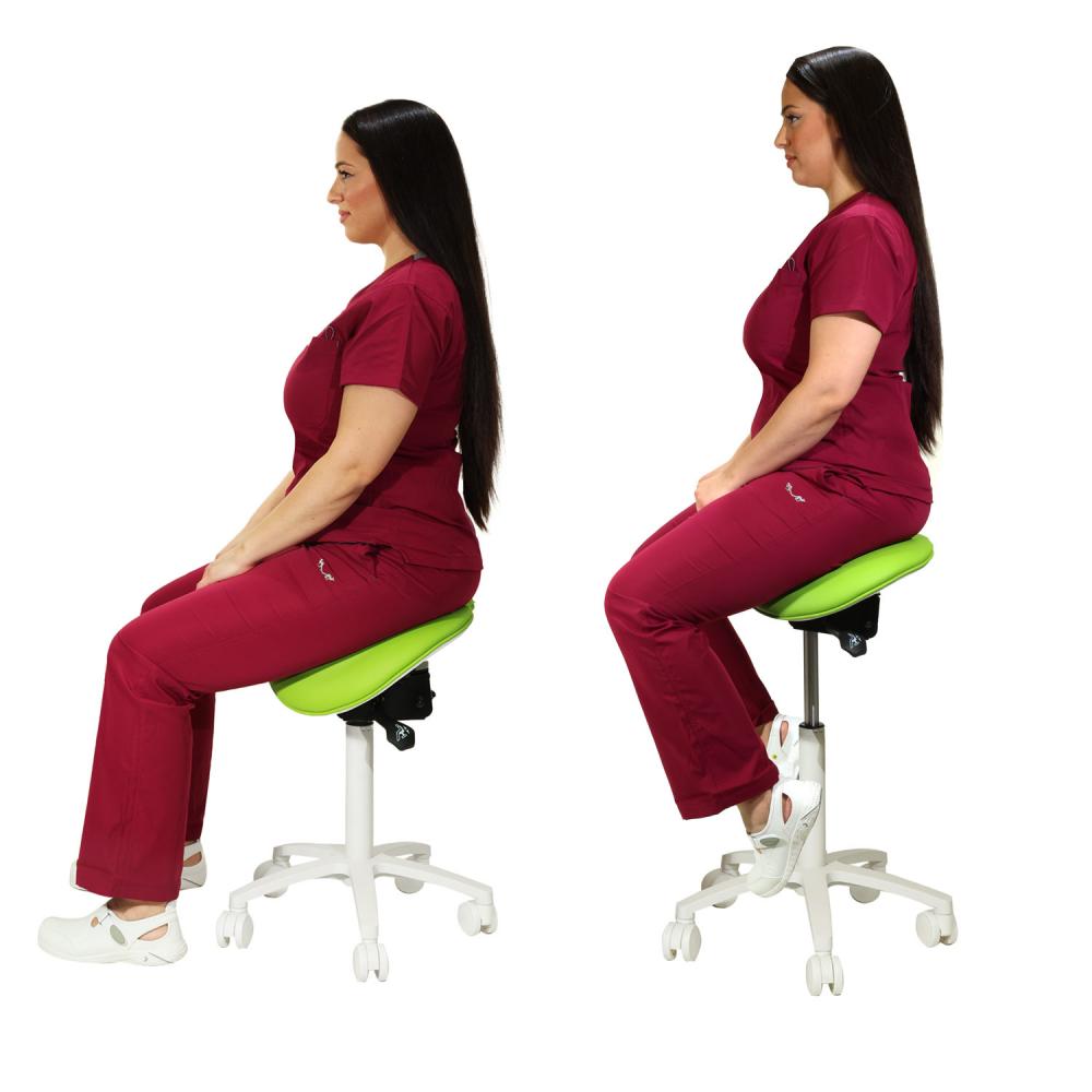 TEQLER | Sattelhocker geteilte Sitzfläche weiß (T145214)